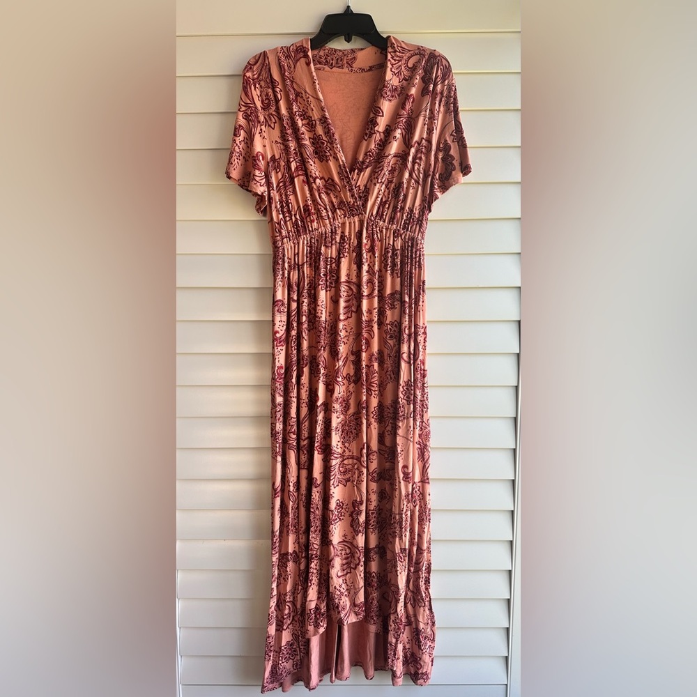 Floral & Paisley Print Maternity Dress